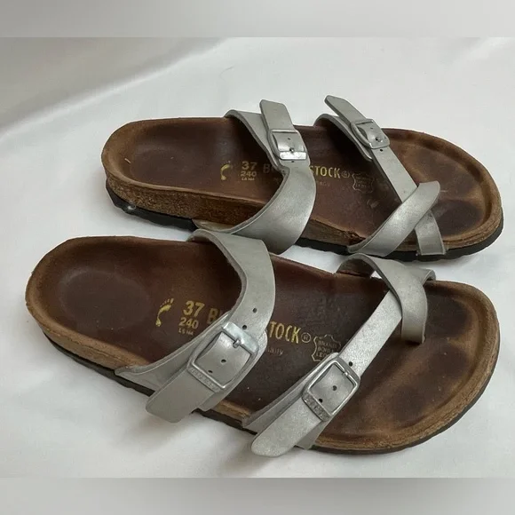 Birkenstock Metallic Leather Sandals - Picture 2 of 5